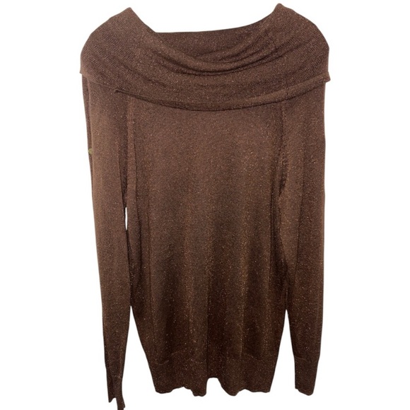 NWT Grace Acorn Combo Metallic Women's Cowl Neck Sweater Size Large - Picture 7 of 7